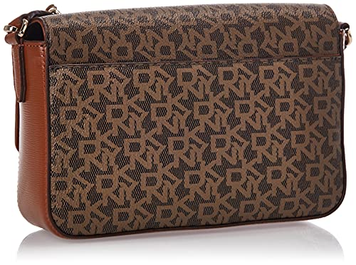 DKNY Women's Bryant-md Flap Xbody Crossbody, Mocha Caramel, One Size