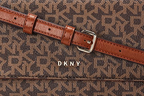 DKNY Women's Bryant-md Flap Xbody Crossbody, Mocha Caramel, One Size