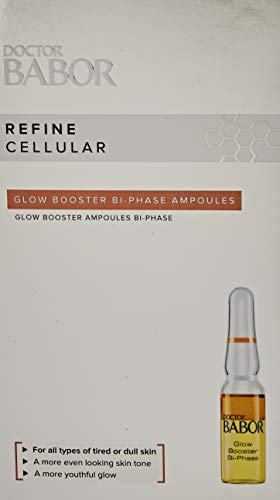 DOCTOR BABOR Glow Booster Ampollas bifásicas antienvejecimiento para el rostro con vitamina C y E para un efecto preventivo de las arrugas y una piel más suave, 7 x 1 ml