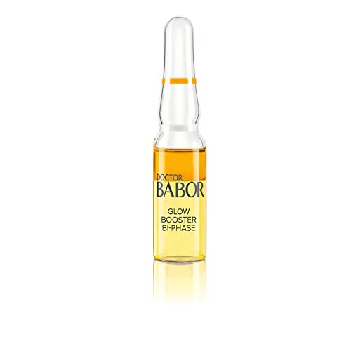 DOCTOR BABOR Glow Booster Ampollas bifásicas antienvejecimiento para el rostro con vitamina C y E para un efecto preventivo de las arrugas y una piel más suave, 7 x 1 ml