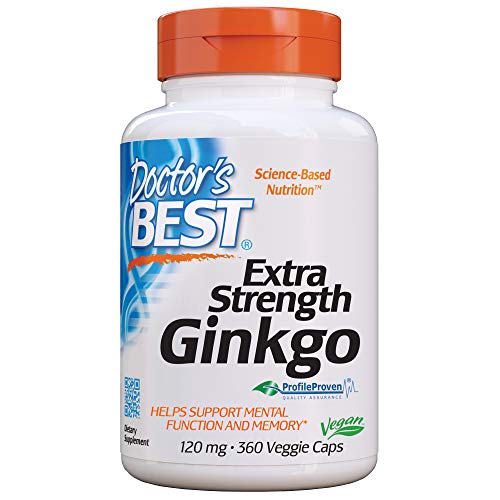 Doctor's Best Extra Strength Ginkgo, 120mg - 360 vcaps 360 Unidades 220 g