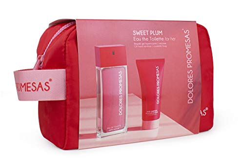 Dolores Promesas Sweet Plum-Set EDT 100ml + Hand Sanitizer + Neceser, Estándar, Único