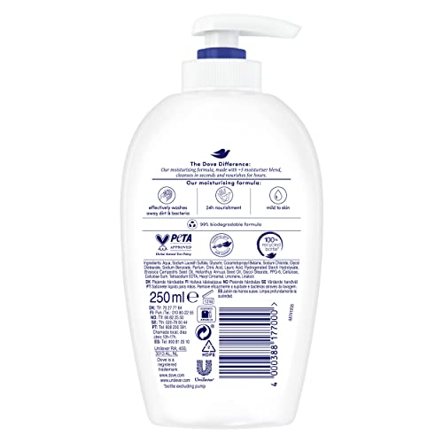 Dove  Jabón Líquido de Manos  Original con Dosificador  250ml