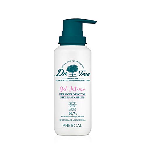 Dr. Tree Gel Intimo Dermoprotector Hipoalergénico, Refuerza Microbioma de Tu Piel, Restaura Flora, Elimina el Olor y Calma los Picores - 200 ml