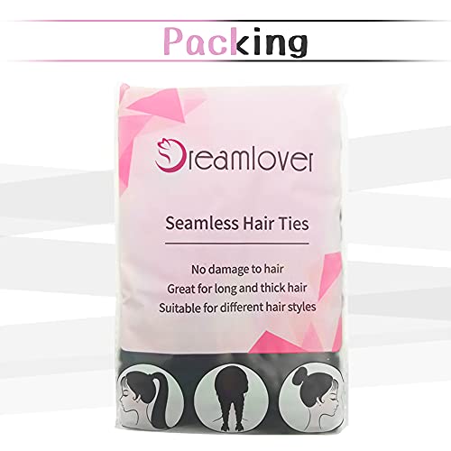 Dreamlover Gomas de Pelo de Algodón Negro, Gomas de Cabello para Mujer 50 Piezas