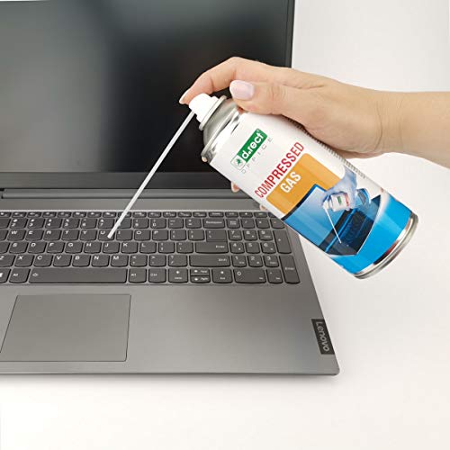 D.RECT 110502 Aire comprimido | Spray Limpiador 400 ml | Compresor de Aire | para Limpieza de Teclado, Ordenador, cámara, teléfono móvil