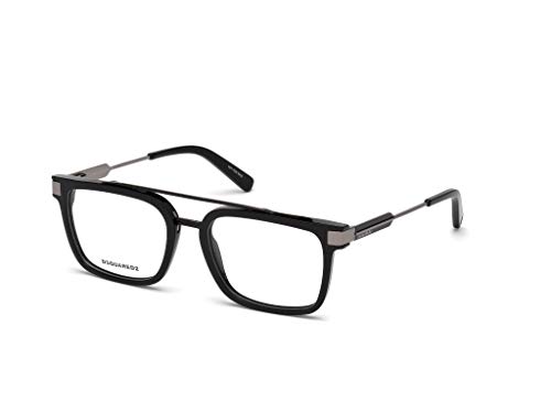 DSQUARED2 DQ5262 Monturas de Gafas, Negro (Negro Lucido), 54.0 Unisex Adulto