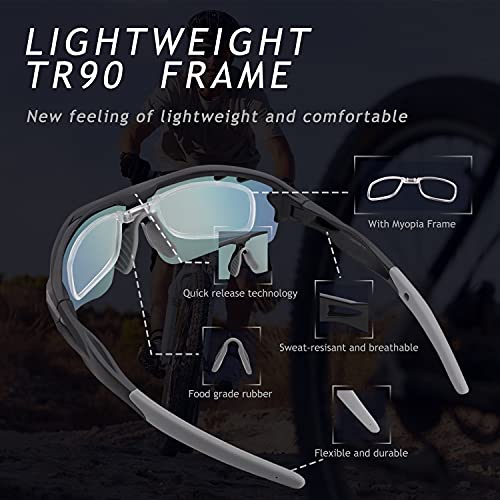 DUDUKING Gafas Sol Polarizadas Niño Adolescente Gafas de Sol Deportivas UV 400 Protección Gafas con 3 Rodajas De Lentes Intercambiables para Ciclismo Correr Golf Beisbol Surf Conducción Esquiando