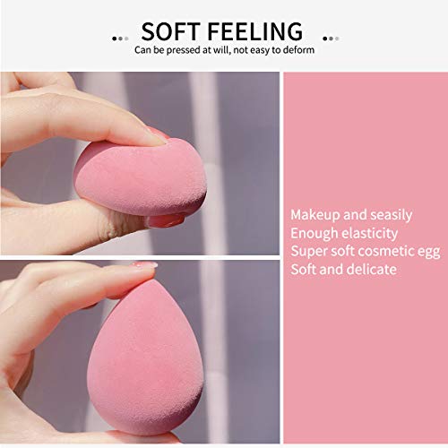 DULEE 4 Pcs Esponja de Maquillaje Makeup Blender Beauty para Base de Maquillaje para Líquida, Crema y Polvo, Puffs en Polvo,Rosado