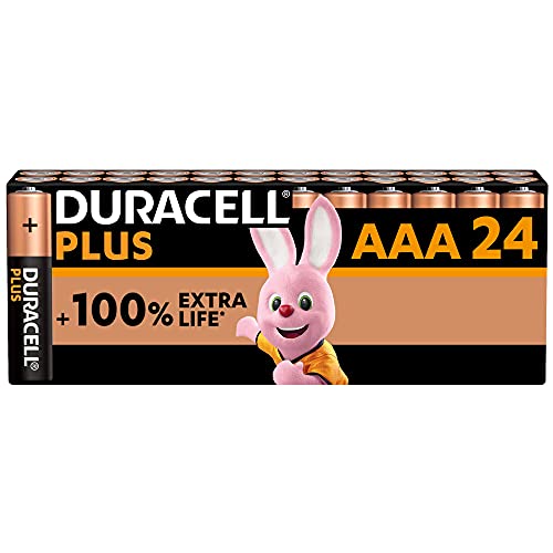 Duracell - Pilas alcalinas AAA Plus, 1.5 V LR03 MN2400, Paquete de 24