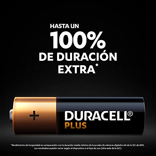 Duracell - Pilas alcalinas Plus AA, 1.5 Voltios LR6 MN1500, paquete de 18