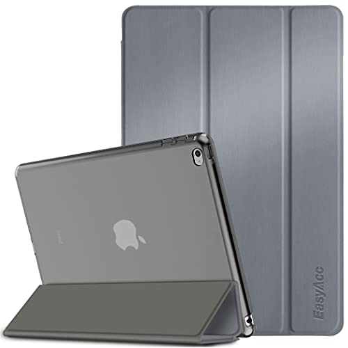 EasyAcc Funda Estuche Compatible con iPad Air 2, Smart Funda Contraportada Mate Translúcido Encendido Apagado Automático para iPad Air 2 A1566/A1567 (Gris)