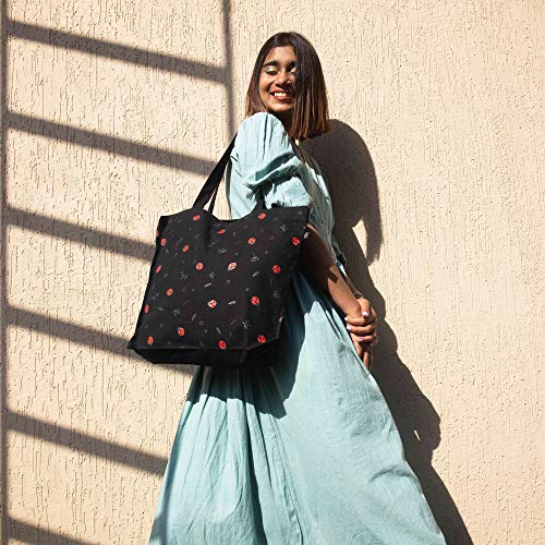 Eco Right Bolsa de lona impresa de algodón para mujeres, Bolsa de playa, Bolsa de tela para mujeres, Bolsas de regalo, Bolsas de compras, Bolsas para libros | Limones