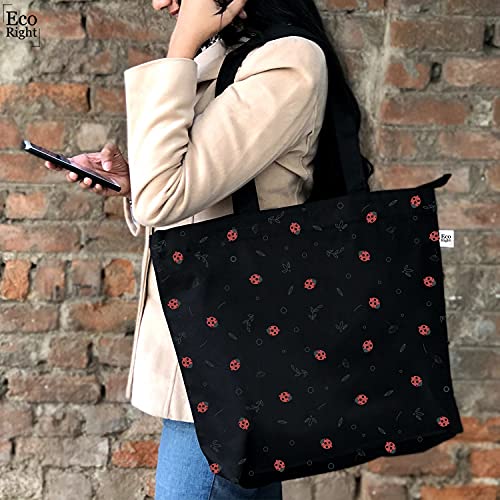 Eco Right Bolsa de lona impresa de algodón para mujeres, Bolsa de playa, Bolsa de tela para mujeres, Bolsas de regalo, Bolsas de compras, Bolsas para libros | Limones