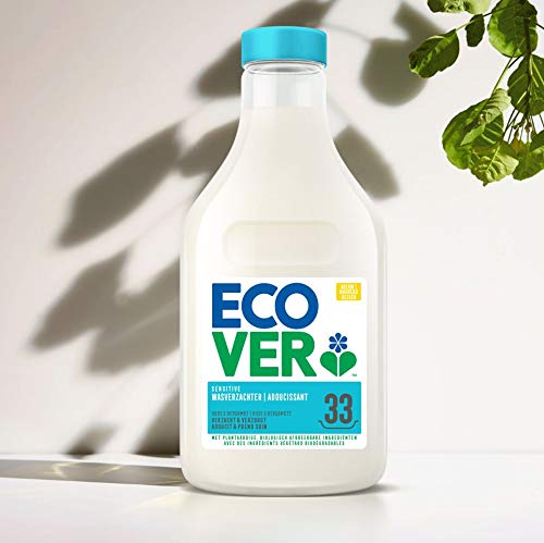 Ecover - Suavizante con aroma de rosa y bergamota de origen natural y suave para tu piel y tu ropa (33 usos), color blanco