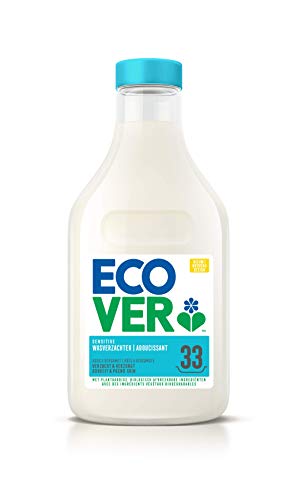 Ecover - Suavizante con aroma de rosa y bergamota de origen natural y suave para tu piel y tu ropa (33 usos), color blanco