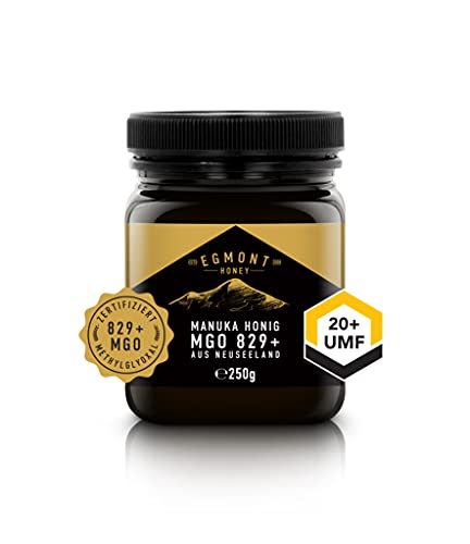 Egmont Honey Miel de Manuka 820+ MGO original de Nueva Zelanda UMF 20+ - 100% puro, certificado, activo Miel de Manuka (250)