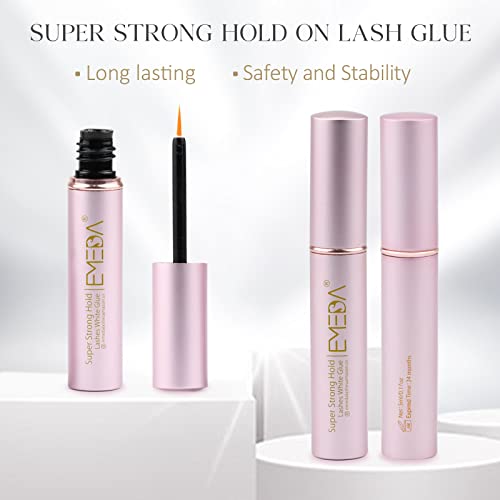 EMEDA pegamento pestañas postizas, eyelash glue, Pegamento transparente para pestañas, Pegamento para pestañas de secado rápido y duradero, pegamento para pestañas de tira 5ml 0.17oz