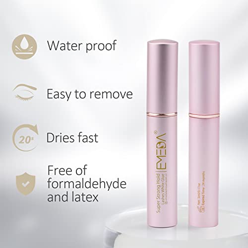 EMEDA pegamento pestañas postizas, eyelash glue, Pegamento transparente para pestañas, Pegamento para pestañas de secado rápido y duradero, pegamento para pestañas de tira 5ml 0.17oz