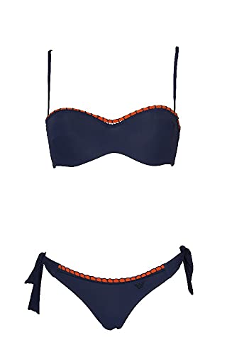 Emporio Armani Bikini Mujer Traje de baño Banda Acolchada, Cordones extraíbles y Braguita artículo 262454 5P351 Bikini, 00035 BLU Navy - Navy Blue, S