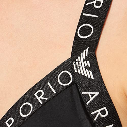 Emporio Armani Sporty Microfiber Sujetador Deportivo Triangular, Mujer, Negro, M