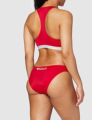 Emporio Armani Swimwear Halter Top & Brief Bikini Bold Logo Juego Biquini, Rojo, S para Mujer