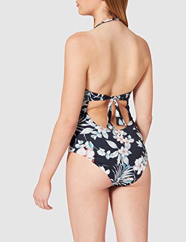 Emporio Armani Swimwear Padded Swimsuit Tropical Garden Juego Biquini, Diseño de Flores en Color Negro, L para Mujer