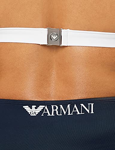 Emporio Armani Swimwear Triangle & High Brief Bikini Bold Logo Juego Biquini, Marine, S para Mujer