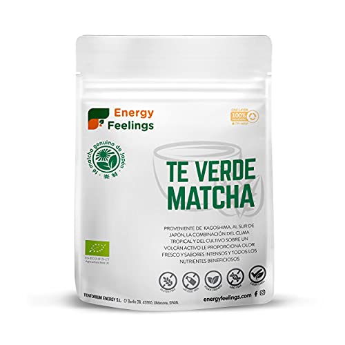 Energy Feelings Té Matcha Verde Orgánico Japonés | Té Matcha Premium Ecológico cultivado en Japón | Matcha Slim en Polvo | Ideal para Bebidas, Cocina, Latte | 200g