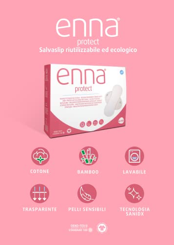 Enna Protect Protegeslip Reutilizable Y Ecológico De Bambú Y Algodón Orgánico, 3 UNIDADES