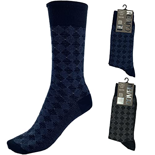 Enrico Coveri 12 o 2 pares de calcetines cortos para hombre de forro polar o largo de cálido algodón invernal, 2 pares de calcetines media pierna Corte Winter Mix 12, Talla única