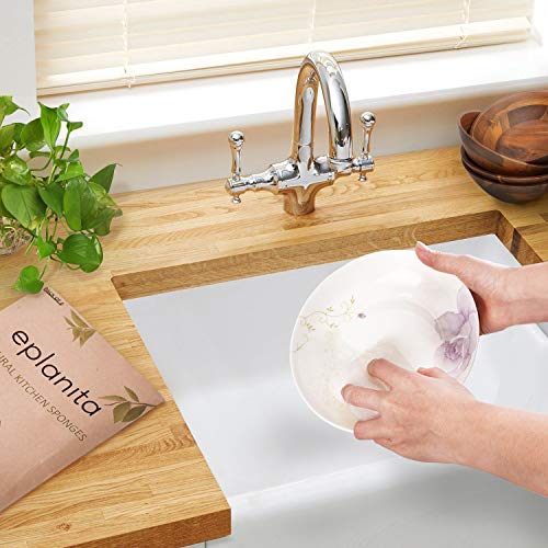 eplanita Esponjas Naturales Para Lavar Platos (Paquete de 6), Estropajos Cocina, Eco Scrubber, Planta de Lufa Natural, Biodegradable y Cero Residuos