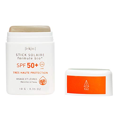 EQ | Protector Solar Facial en Stick SPF50+ - Filtros Minerales - Cara y Zonas Sensibles - Protección UVA UVB muy alta - Resistente al Agua - Caqui - 10g