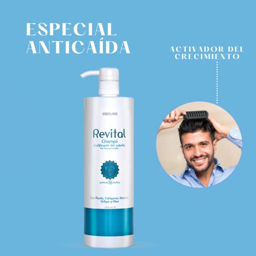 Eseuve Profesional Champú Anticaída. Fortalecedor. Revital Ml, Champú Anticaida, Menta, 800 Mililitro