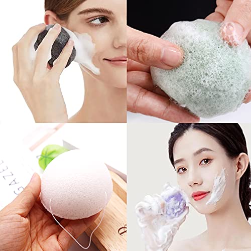 Esponja Konjac,Forreen 5 Piezas Esponja Facial Konjac Esponjas Faciales Hemisférica Esponja Exfoliante Facial Cuidado de Piel Facial para Todo Tipo de Piel