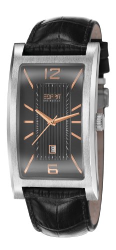 ESPRIT Collection EL101851F06 - Reloj analógico de Cuarzo para Hombre, Correa de Cuero Color Negro