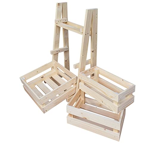 Estantería de madera para frutas con cajas desmontables bandeja de madera compartimentos apilables para frutas y verduras caja de patatas sistema de organización de madera