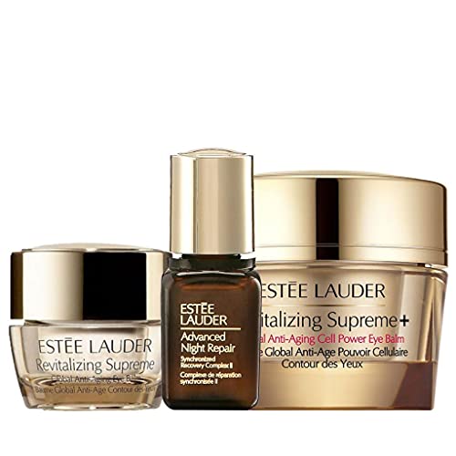 Estee Lauder Cosmetici Trattamento Viso Revitalizing Supreme + Global Anti-aging Cell Power Eye Balm Confetto Regalo - 5 Ml + 5 Ml + 7 Ml, Almond