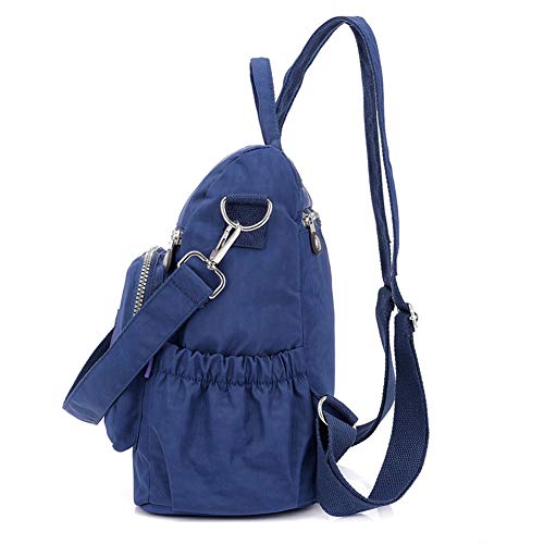 Estwell Mochila Mujer Casual Bolso Mochila Antirrobo Impermeable Nylon Mochila Escuela Multifuncional Gran Capacidad Bolso Bandolera Mochila de Viaje, Azul Oscuro