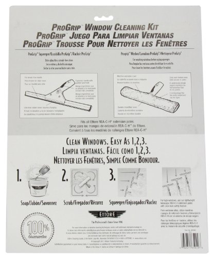 Ettore 65000 - Pack con limpiaventanas y lavador de microfibras, con mango