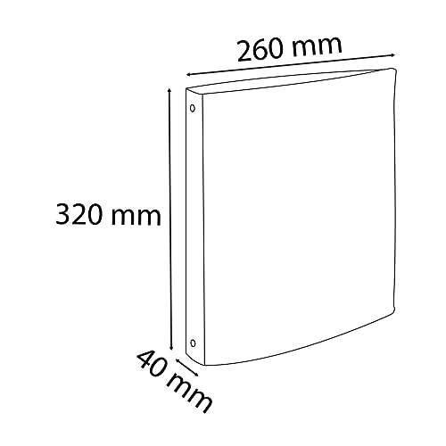 Exacompta 51371E - Carpeta forrada polipropileno 4 anillas, 30 mm, A4, negro, 1 unidad