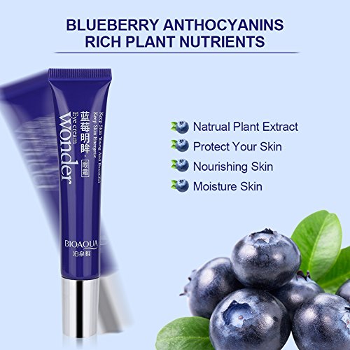 Eye Cream Blueberry Rejuvenecimiento Serum Ojos para Humectación, Círculos Oscuros, Hinchazón, Arrugas, Loción Antienvejecedora para el Cuidado de la Piel