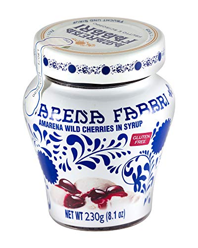 Fabbri Amarena Sciroppo Amarena Cerezas Salvajes Negras Jarabe de Cereza Cereza 230g Olla