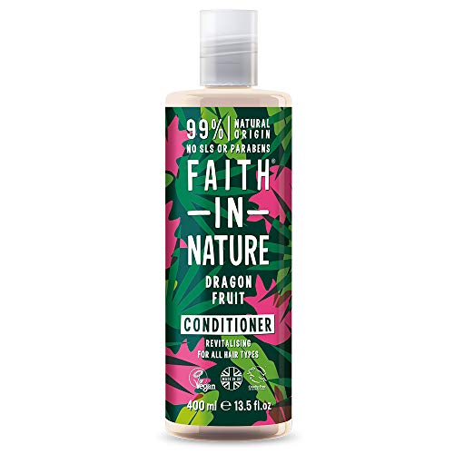 Faith in Nature Acondicionador Natural de Fruta del Dragón, Revitalizante, Vegano y No Testado en Animales, sin Parabenos ni SLS, para Todo Tipo de Cabello, 400 ml