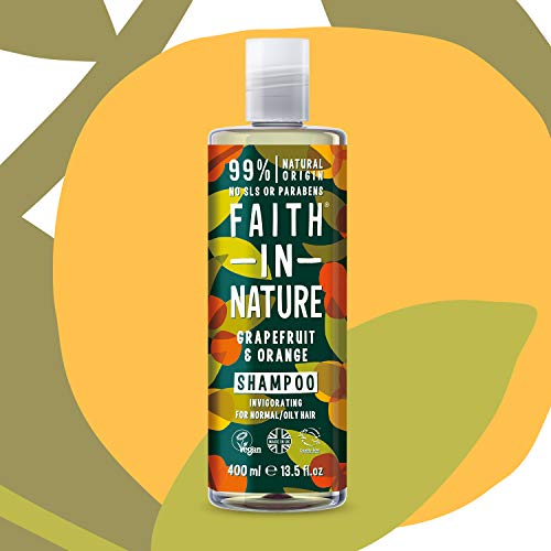 Faith in Nature Pomelo y Naranja Champú Champú Tonificante para Cabello Normal y Graso - 400 ml