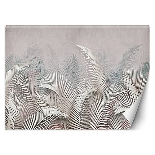 Feeby Papel Pintado Exótico Textura Abstracto 368x254 cm Gris Fotomurales Decoración De Pared Moderna Fotográfico Baño Cocina Dormitorio Oficina Hojas De Palmera Naturaleza Plantas