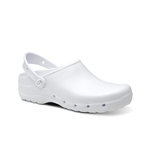 Feliz Caminar - Zuecos Sanitarios Flotantes, Blanco, 39 EU