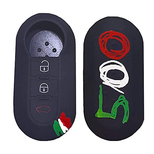 FIAT - Protección de Silicona para Llave de Control Remoto FIAT - FIAT 500 - Panda (Desde 2012) - Bravo - Punto - 500L - Lancia YPSILON (Desde 2011 EN POI) - Delta - DOBLO '- MUSA (500)