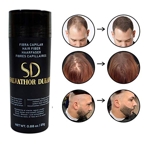 Fibras Capilares Salvathor Duran 25 g - Disimula Alopecia - Cubre Caída del Cabello - Retoca y Crea Volumen del Pelo de Hombres y Mujeres - Hair Fiber (Castaño Claro)