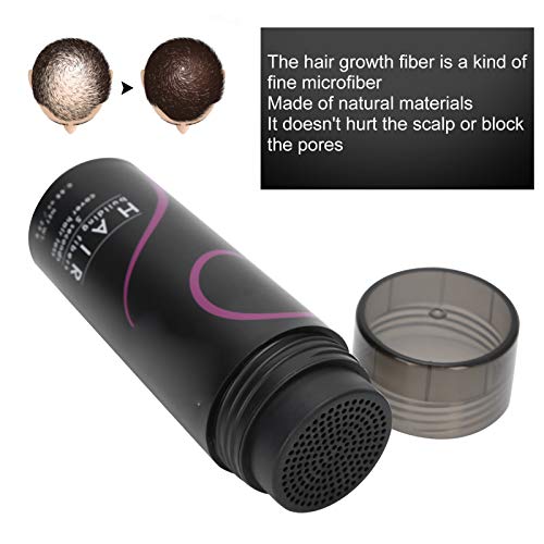 Fibras para el cabello, 2pcs fibra para la construcción del cabello que espesa instantáneamente el adelgazamiento o calvicie Espesante del cabello Corrector de pérdida de cabello(Black)